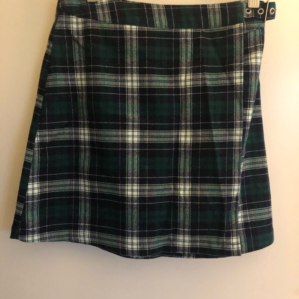 Green Plaid Women's Skirt